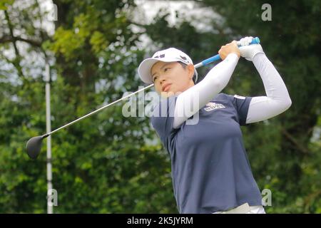 Aug 25, 2022-Chuncheon, Südkorea-Ji Eun Hee Aktion in der Halle 9. während einer Hanhwa Classic 2022 Runde 1 im Jade Palace Golf Club in Chun Cheon, Südkorea. Stockfoto