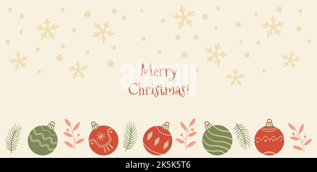 Weihnachtskugel handgefertigten Rahmen. Kugeln sind hängende Vektorgrafik. Stock Vektor