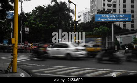 Fotografiekonzept auf rauer Fläche und Ästhetik, die einen kühlen Abend in einem angespannten Bereich zeigt Stockfoto