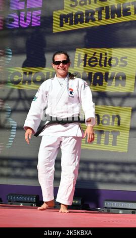 Sandrine Martinet, französische Handsport-Judokate während des ersten Paralympischen Tages, der am Samstag, den 8. Oktober 2022, auf dem Bastille-Platz in Paris organisiert wurde. Foto von Tomas Stevens/ABACAPRESS.COM Stockfoto