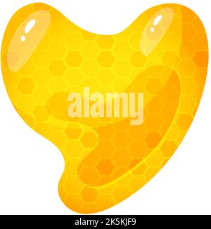 Honigsüße Schrift. Flüssiger Honig Cartoon Alphabet, Gelbe Wabenvektor Schriftart. Einzelner Buchstabe. Stock Vektor