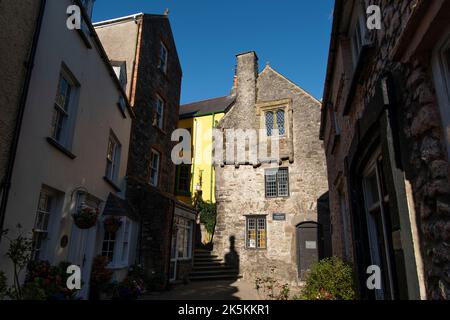 Tudor Merchants House aus dem 15.. Jahrhundert in Tenby, in West Wales. Stockfoto