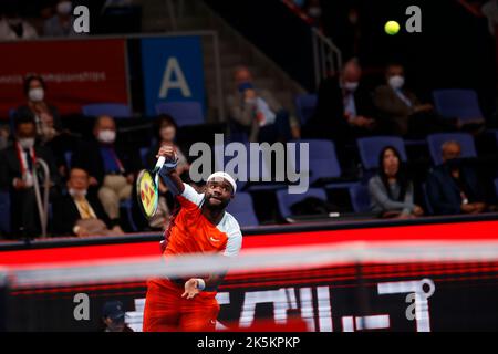 Tokio, Japan. 9. Oktober 2022. Frances TIAFOE (USA) steht im Einzel-Finale bei den Rakuten Japan Open Tennis Championships 2022 im Ariake Coliseum gegen Taylor FRITZ (USA). Das Turnier findet vom 1. Bis 9. Oktober statt. (Bild: © Rodrigo Reyes Marin/ZUMA Press Wire) Bild: ZUMA Press, Inc./Alamy Live News Stockfoto