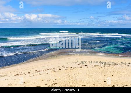 Surfers Point Beach und Southside Break am Margaret River, Prevelly, Westaustralien Stockfoto