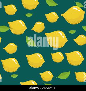 Aquarell-Nahtloses Muster mit Zitronen auf weißem Hintergrund. Vektorgrafik. Handgezeichneter Hintergrund. Stock Vektor