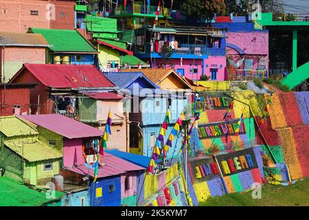 Kampung Tridi, Rainbow Village in Malang, Ost-Java, Indonesien Stockfoto