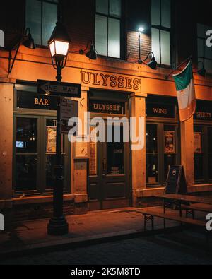 Ulysses Bar, in der Stone Street im Finanzviertel, Manhattan, New York Stockfoto