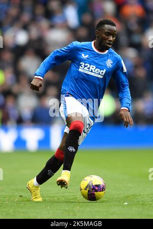 Glasgow, 8.. Oktober 2022. Fashion Sakala der Rangers beim Cinch Premiership-Spiel im Ibrox Stadium, Glasgow. Bildnachweis sollte lauten: Neil Hanna / Sportimage Kredit: Sportimage/Alamy Live News Stockfoto