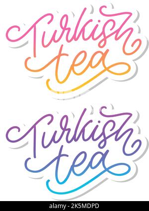 Türkische Traditionen der Teezeremonie. Teezeit. Dekorative Elemente für Ihr Design. Vektor-Illustration mit orientalischer Tasse auf weißem Hintergrund. Stock Vektor