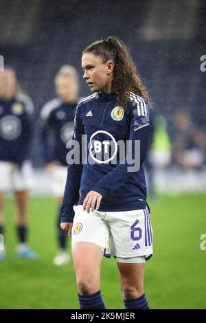 Kelly Clark, fotografiert im Hampden Park während eines Aufwärm- und Trainingseinrichtens vor dem FIFA Womens World Cup Spiel gegen Österreich Stockfoto