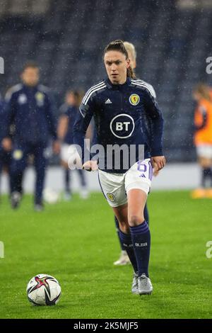 Kelly Clark, fotografiert im Hampden Park während eines Aufwärm- und Trainingseinrichtens vor dem FIFA Womens World Cup Spiel gegen Österreich Stockfoto