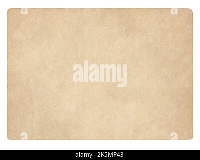 Textur aus altem Papier oder Karton wie altes Postkarte- oder Fotopapier. Oberfläche zerstört und mit Flecken bedeckt. Ideal für Vintage-Design. Stockfoto