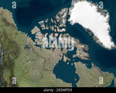 Nunavut, Territorium von Kanada. Satellitenkarte mit niedriger Auflösung Stockfoto