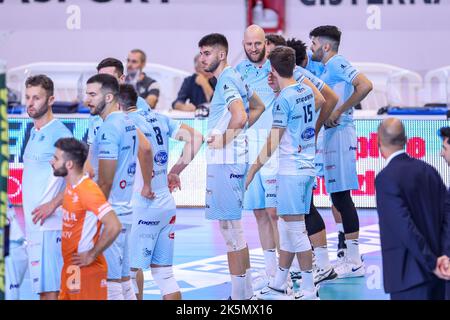 PalaBianchini, Latina, Italien, 09. Oktober 2022, Top Volley Cisterna während der Top Volley Cisterna gegen Gioiella Prisma Taranto - Volleyball Italienische Serie A Männer Superliga Meisterschaft Stockfoto