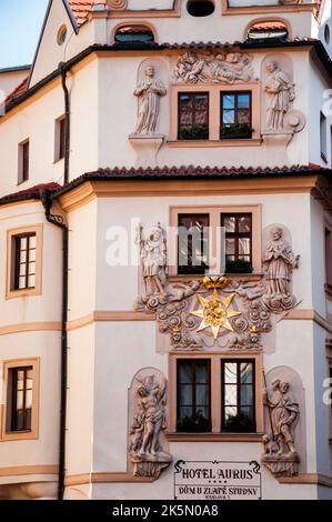 Hohe Relief-Details in Prag, Tschechische Republik. Stockfoto