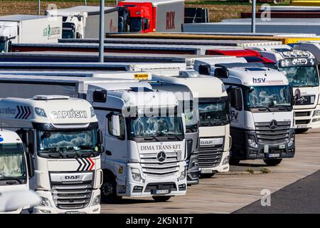 Hoxhöfe Rastplatz an der Autobahn A44 Stockfoto