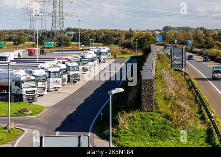 Hoxhöfe Rastplatz an der Autobahn A44 Stockfoto