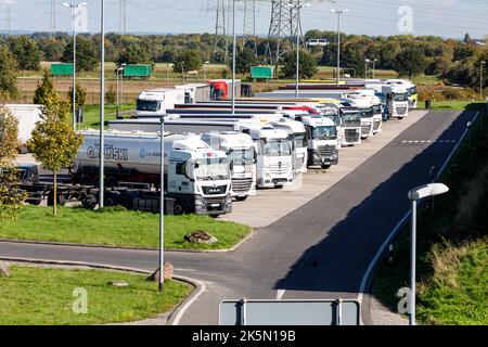 Hoxhöfe Rastplatz an der Autobahn A44 Stockfoto