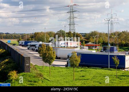 Hoxhöfe Rastplatz an der Autobahn A44 Stockfoto