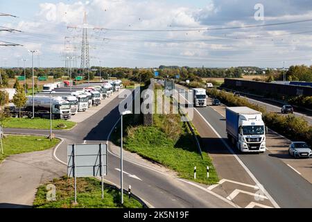 Hoxhöfe Rastplatz an der Autobahn A44 Stockfoto