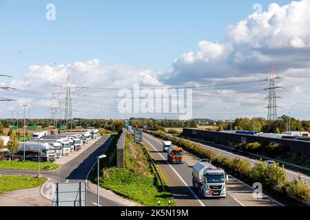 Hoxhöfe Rastplatz an der Autobahn A44 Stockfoto