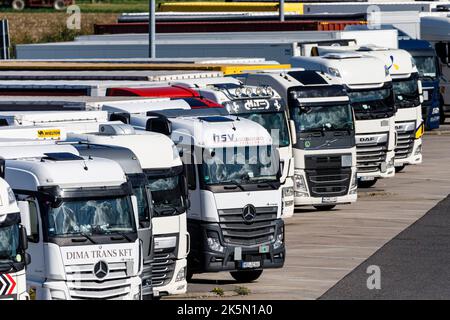 Hoxhöfe Rastplatz an der Autobahn A44 Stockfoto