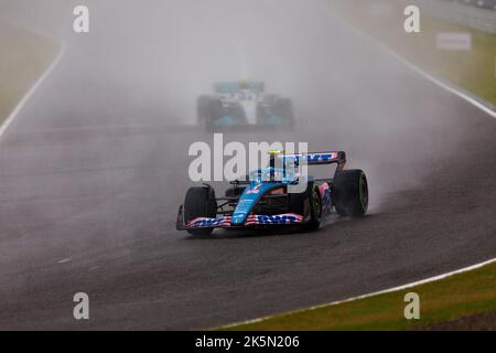 9.. Oktober 2022; Suzuka Circuit, Ino, Suzuka City, Präfektur Mie, Japan: FIA F1 Grand Prix von Japan, Renntag; Alpinfahrer Esteban Ocon während des Rennens Stockfoto