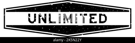 Grunge schwarz unlimited Wort Hexagon Gummi Siegel Stempel auf weißem Hintergrund Stock Vektor