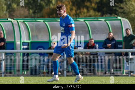 Warrington Rylands nimmt Nantwich Town bei der FA Trophy, Nantwich, Ches hire, England, am 8.. 2022. Credit Mark Percy/Alamy Stockfoto. Stockfoto