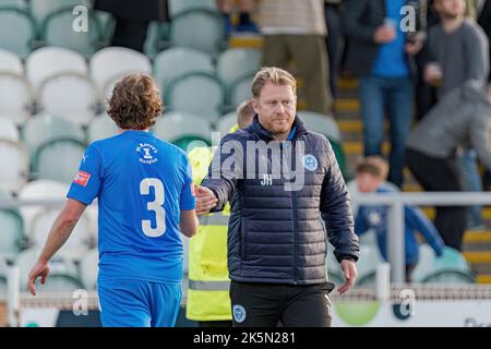 Warrington Rylands nimmt Nantwich Town bei der FA Trophy, Nantwich, Ches hire, England, am 8.. 2022. Credit Mark Percy/Alamy Stockfoto. Stockfoto