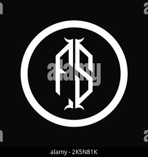 SF Logo Monogram Letter mit sechseckiger Designvorlage in Hornform Stockfoto