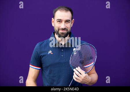 Paris, Frankreich, 8. Oktober 2022, Paralympischer Tag, Mathieu Thomas Champion para Badminton Frankreich, François Loock/alamy Stockfoto