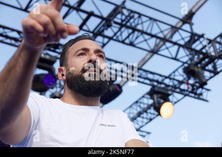 Paris, Frankreich. 8. Oktober 2022. Michaël Jeremiasz nimmt am ersten Paralympischen Tag Teil, 2 Jahre vor den Paralympischen Spielen 2024 in Paris am 8. Oktober 2022 Stockfoto