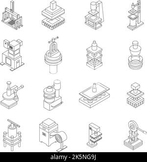 Drücken Sie auf Umriss dünn lne isoliert auf weiß Stock Vektor