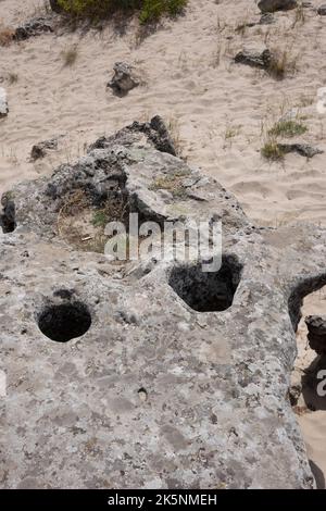 Pobiti Kamani Formation in Bulgarien, wüstenartiges Gesteinsphänomen im Nordwesten der Provinz Varna Stockfoto