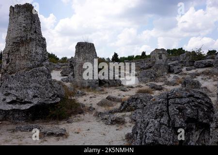 Pobiti Kamani Formation in Bulgarien, wüstenartiges Gesteinsphänomen im Nordwesten der Provinz Varna Stockfoto