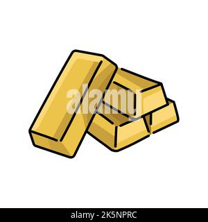 Symbol der goldenen Balken für die Farblinie. Edelsteine. Stock Vektor