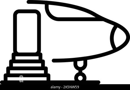Symbolumrissvektor für die Einstiegstappe Flugreisen. Geschäftsflug Stock Vektor