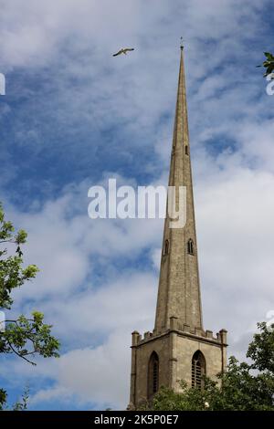 Glover's Needle in Worcester. Die Kirche wurde als Turmspitze der St. Andrews Church erbaut und ist seitdem abgerissen worden, und nur der Turm bleibt erhalten Stockfoto