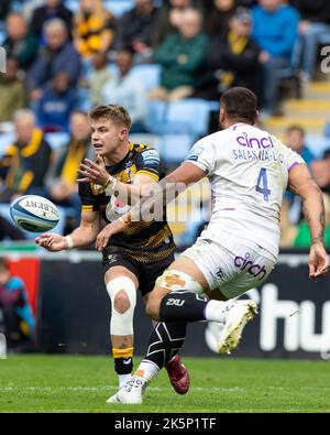 Coventry, Großbritannien. 09. Oktober 2022. Charlie Atkinson von Wespen während des Spiels der Gallagher Premiership gegen Northampton Saints in der Coventry Building Society Arena, Coventry, Großbritannien, 9.. Oktober 2022 (Foto von Nick Browning/News Images) in Coventry, Großbritannien am 10/9/2022. (Foto von Nick Browning/News Images/Sipa USA) Quelle: SIPA USA/Alamy Live News Stockfoto