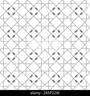 Islamisches nahtloses Muster. Geometrische Ornamente auf der Grundlage traditioneller arabischer Kunst. Orientalisches mosaik. Türkisches, arabisches, marokkanisches Design auf Weiß Stockfoto