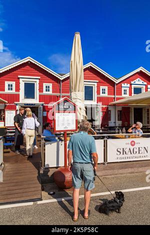 Fischrestaurant in der Marina, Skagen, Dänemark, Europa Stockfoto