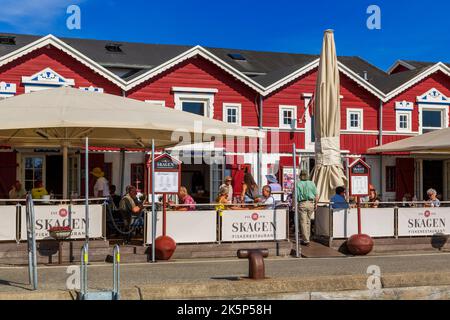 Fischrestaurant in der Marina, Skagen, Dänemark, Europa Stockfoto