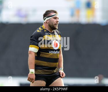 Coventry, Großbritannien. 09. Oktober 2022. Robin Hislop von Wasps Rugby während des Spiels der Gallagher Premiership Wasps gegen Northampton Saints in der Coventry Building Society Arena, Coventry, Großbritannien, 9.. Oktober 2022 (Foto von Nick Browning/News Images) in Coventry, Großbritannien am 10/9/2022. (Foto von Nick Browning/News Images/Sipa USA) Quelle: SIPA USA/Alamy Live News Stockfoto