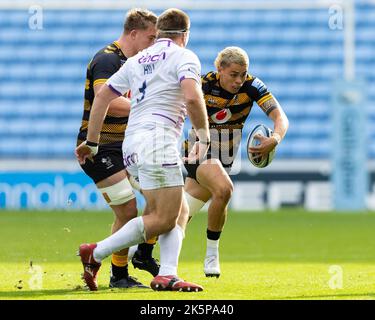 Coventry, Großbritannien. 09. Oktober 2022. Jacob Umaga von Wasps Rugby während des Spiels der Gallagher Premiership Wasps gegen Northampton Saints in der Coventry Building Society Arena, Coventry, Großbritannien, 9.. Oktober 2022 (Foto von Nick Browning/News Images) in Coventry, Großbritannien am 10/9/2022. (Foto von Nick Browning/News Images/Sipa USA) Quelle: SIPA USA/Alamy Live News Stockfoto