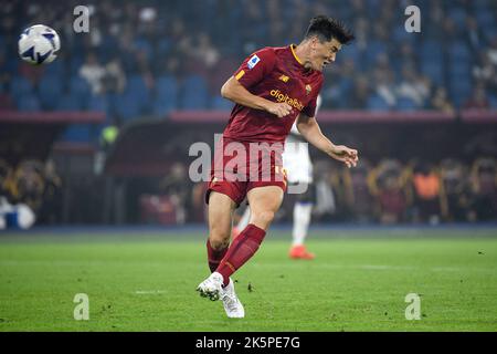 Roma, Italien. 09. Oktober 2022. EDOR Shomurodov von AS Roma während des Fußballspiels der Serie A zwischen AS Roma und US Lecce im Olimpico-Stadion in Rom (Italien), 9.. Oktober 2022. Foto Andrea Staccioli/Insidefoto Kredit: Insidefoto di andrea staccioli/Alamy Live News Stockfoto