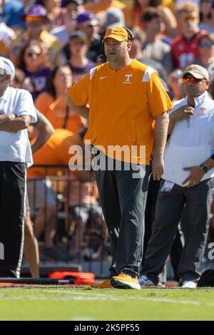 Tennessee Volunteers Cheftrainer Josh Heupel, Samstag, 8. Oktober 2022, in Baton Rouge, Louisiana. Tennessee besiegt LSU 40-13. (Kirk Meche/Bild von Spor Stockfoto