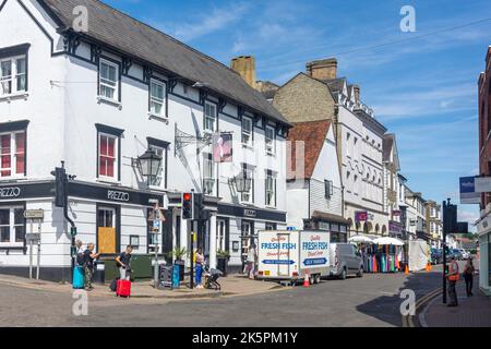 Street Market, North Street, Bishop's Stortford, Hertfordshire, England, Vereinigtes Königreich Stockfoto