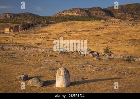 Alte Ruinen von Hierapolis, Ägäis, Türkei. Stockfoto