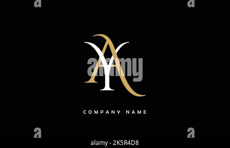 AY, Ya Abstract Letters Logo Monogramm Stock Vektor